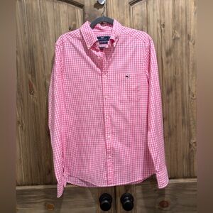 VINEYARD VINES PINK GINGHAM CLASSIC FIT BUTTON DOWN **EUC**